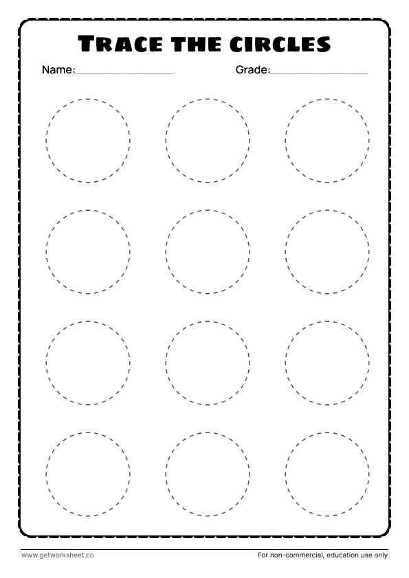 Circle tracing worksheet pdf